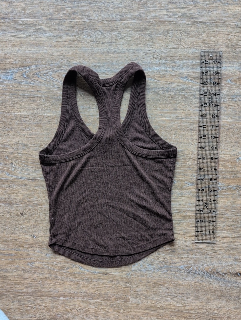 Old Navy Brown Ribbed Racer Back Tank, Small - Picture 2 of 2